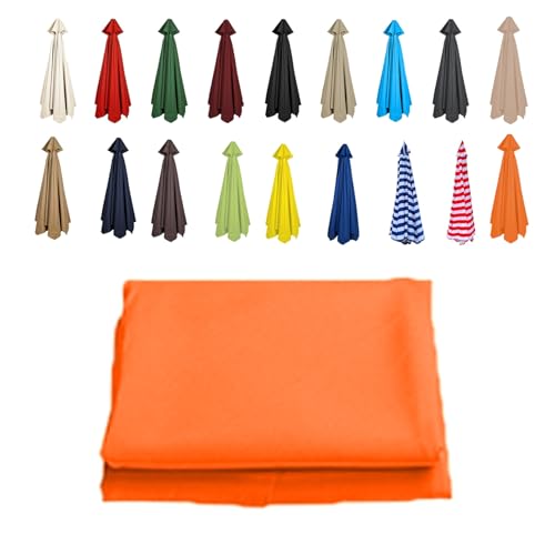 Garten-Sonnenschirmbezüge, Marktschirm-Ersatzdach for 6–8 Streben, 200–350 cm, Mehrfarbig(Orange,8 RIBS/350CM(11.5FT)) von HIFRQVVC