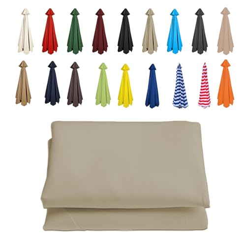Garten-Sonnenschirmbezüge, Marktschirm-Ersatzdach for 6–8 Streben, 200–350 cm, Mehrfarbig(Top Color,6 RIBS/270CM(8.8FT)) von HIFRQVVC