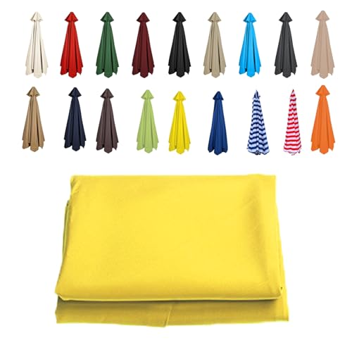 Garten-Sonnenschirmbezüge, Marktschirm-Ersatzdach for 6–8 Streben, 200–350 cm, Mehrfarbig(Yellow,6 RIBS/300CM(9.8FT)) von HIFRQVVC
