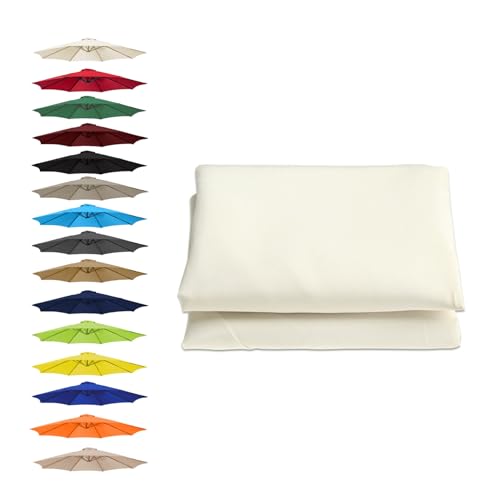 Garten-Sonnenschirmbezüge, Sonnenschirm-Regenschirm-Ersatzdach-Abdeckung, mehrere Größen, mehrfarbiges Polyestergewebe(Beige,8 RIBS/200CM(6.5FT)) von HIFRQVVC