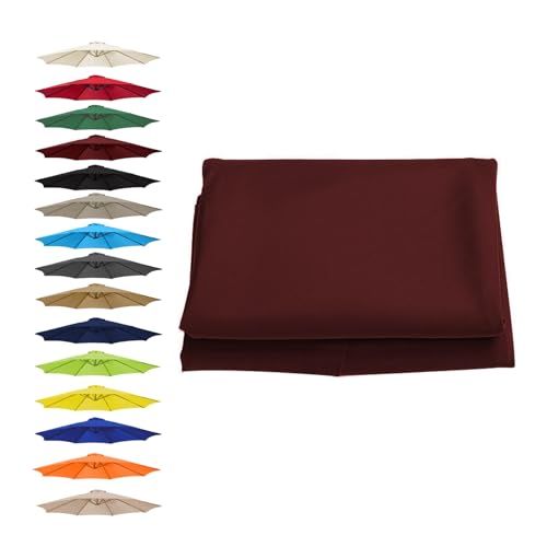 Garten-Sonnenschirmbezüge, Sonnenschirm-Regenschirm-Ersatzdach-Abdeckung, mehrere Größen, mehrfarbiges Polyestergewebe(Burgundy,8 RIBS/230CM(7.5FT)) von HIFRQVVC