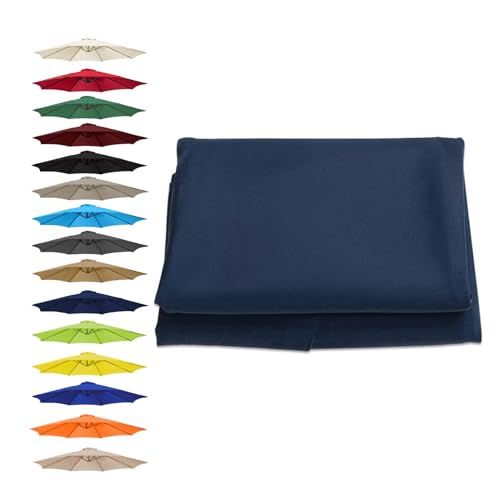 Garten-Sonnenschirmbezüge, Sonnenschirm-Regenschirm-Ersatzdach-Abdeckung, mehrere Größen, mehrfarbiges Polyestergewebe(Navy Blue,6 RIBS/200CM(6.5FT)) von HIFRQVVC