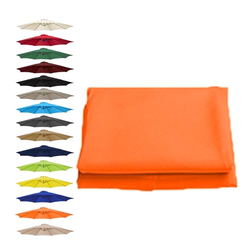 Garten-Sonnenschirmbezüge, Sonnenschirm-Regenschirm-Ersatzdach-Abdeckung, mehrere Größen, mehrfarbiges Polyestergewebe(Orange,8 RIBS/300CM(9.8FT)) von HIFRQVVC