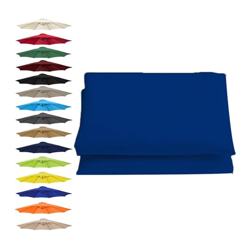 Garten-Sonnenschirmbezüge, Sonnenschirm-Regenschirm-Ersatzdach-Abdeckung, mehrere Größen, mehrfarbiges Polyestergewebe(Royal Blue,8 RIBS/270CM(8.8FT)) von HIFRQVVC