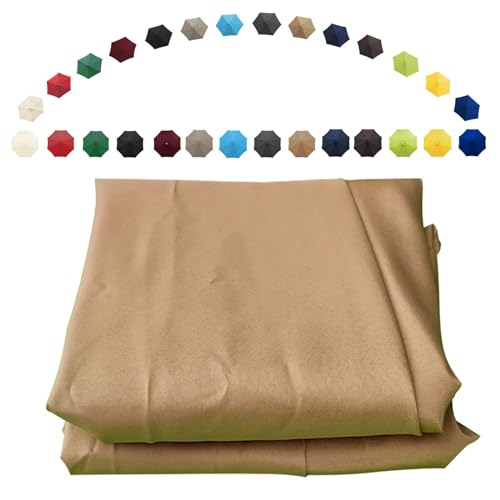 Garten-Sonnenschirmbezüge, Terrassenschirm, Gartenschirm, Ersatzdach, 200–350 cm, 6 oder 8 Rippen, Mehrfarbig(Khaki,6ribs-250cm(8.2ft)) von HIFRQVVC