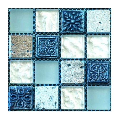 HIFRQVVC Abziehbare Wandfliesen Holz, 3D-Mosaik-Wandfliesen, wasserfest, for Abziehen und Aufkleben, mehrfarbig, 10 x 10 cm, 20 Stück(E) von HIFRQVVC