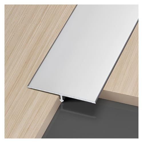 HIFRQVVC T-Profil-Bodenübergangsleisten, Aluminium T Formteil Boden Übergangsleiste 3er Pack 8,8 Fuß Multicolor Mehrere Größen(Silver,1.5cm*270cm(3 * 90cm)) von HIFRQVVC