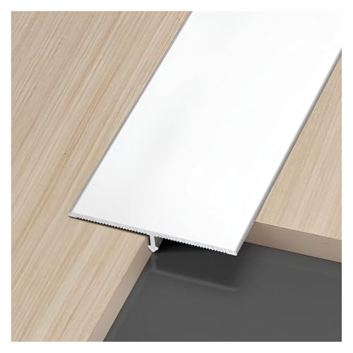 HIFRQVVC T-Profil-Bodenübergangsleisten, Aluminium T Formteil Boden Übergangsleiste 3er Pack 8,8 Fuß Multicolor Mehrere Größen(White,1.5cm*270cm(3 * 90cm)) von HIFRQVVC