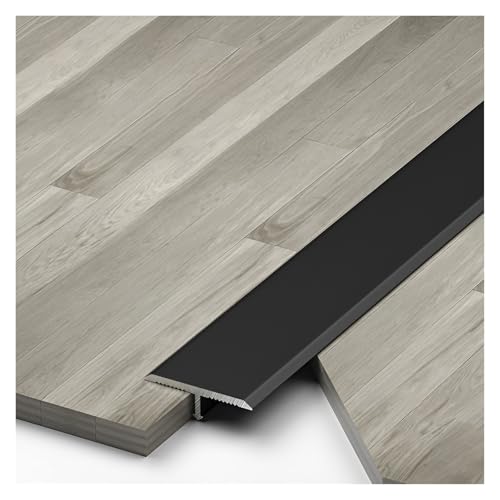 HIFRQVVC T-Profil-Bodenübergangsleisten, Aluminium T-Formteil Bodenübergangsstreifen Schwellenabdeckung 3er-Pack Mehrfarbig Mehrere Größen(Black,4CM*270cm(3 * 90cm)) von HIFRQVVC