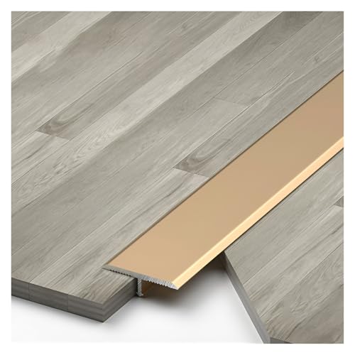 HIFRQVVC T-Profil-Bodenübergangsleisten, Aluminium T-Formteil Bodenübergangsstreifen Schwellenabdeckung 3er-Pack Mehrfarbig Mehrere Größen(Gold,1.5CM*270cm(3 * 90cm)) von HIFRQVVC