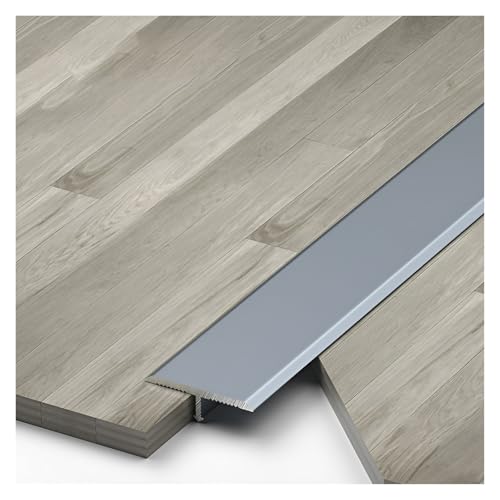 HIFRQVVC T-Profil-Bodenübergangsleisten, Aluminium T-Formteil Bodenübergangsstreifen Schwellenabdeckung 3er-Pack Mehrfarbig Mehrere Größen(Grey,2CM*270cm(3 * 90cm)) von HIFRQVVC