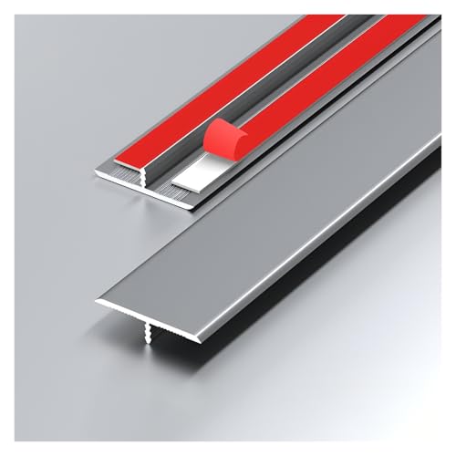 HIFRQVVC T-Profil-Bodenübergangsleisten, Aluminiumlegierung T-Form Selbstklebender Bodenübergangsstreifen Multicolor Mehrere Größen(Grey,4CM*90CM) von HIFRQVVC