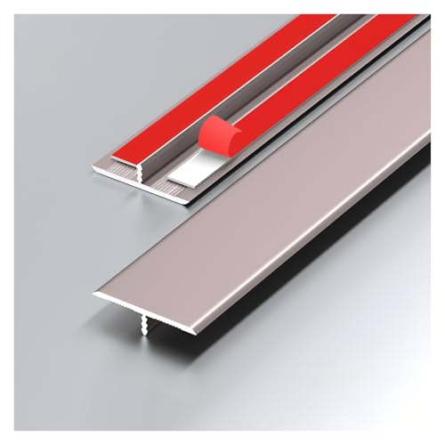 HIFRQVVC T-Profil-Bodenübergangsleisten, Aluminiumlegierung T-Form Selbstklebender Bodenübergangsstreifen Multicolor Mehrere Größen(Rose Gold,3.3CM*90CM) von HIFRQVVC