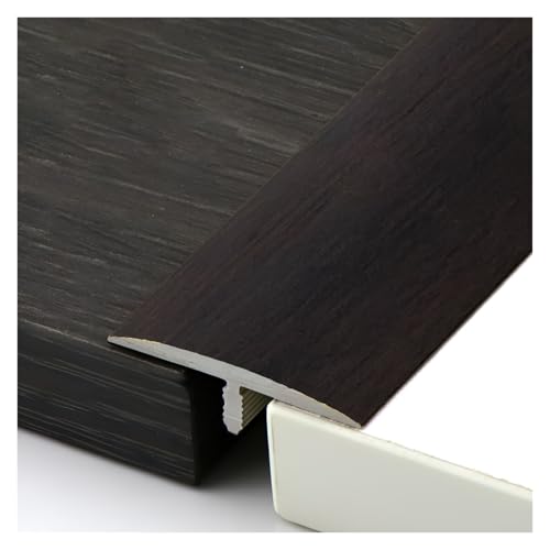 HIFRQVVC T-Profil-Bodenübergangsleisten, T-Form-Bodenübergangsleiste, selbstklebend, Holzmaserung, Mehrfarbig, 3,8 cm x 90 cm(Black) von HIFRQVVC