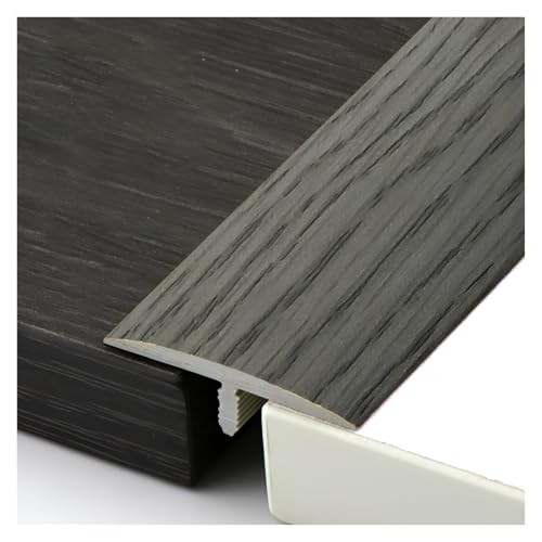 HIFRQVVC T-Profil-Bodenübergangsleisten, T-Form-Bodenübergangsleiste, selbstklebend, Holzmaserung, Mehrfarbig, 3,8 cm x 90 cm(Dark Gray) von HIFRQVVC
