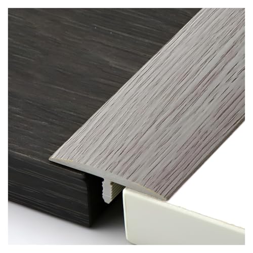 HIFRQVVC T-Profil-Bodenübergangsleisten, T-Form-Bodenübergangsleiste, selbstklebend, Holzmaserung, Mehrfarbig, 3,8 cm x 90 cm(Grey) von HIFRQVVC