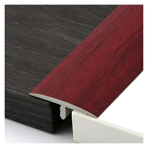 HIFRQVVC T-Profil-Bodenübergangsleisten, T-Form-Bodenübergangsleiste, selbstklebend, Holzmaserung, Mehrfarbig, 3,8 cm x 90 cm(Red) von HIFRQVVC