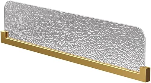 HIFRQVVC Trennwände für Essbereiche, Esszimmertrennwand aus gehärtetem Glas und Stahl mit LED-Licht, Mehrfarbig, mehrere Größen(Gold,9.8x43.3in) von HIFRQVVC