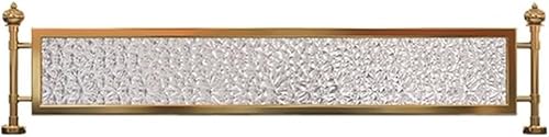 HIFRQVVC Trennwände für Essbereiche, Freistehende Trennwand, Eisen, gehärtetes Glas, Sichtschutz, for Essbereich, Büro, Hotel, Schwarzgold, mehrere Größen(Gold,31.5x11.8 in) von HIFRQVVC