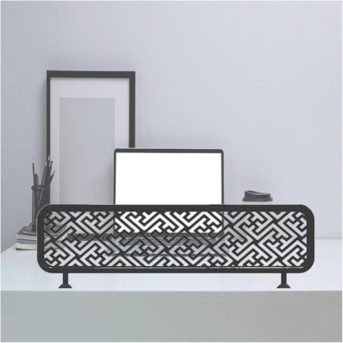 HIFRQVVC Trennwände für Essbereiche, Freistehender Esszimmer-Trennwand-Arbeitsplatten-Bildschirmteiler, Gold und Schwarz, 11,8/19,7 Zoll Höhe, mehrere Längen(Black-a,11.8x23.6in) von HIFRQVVC