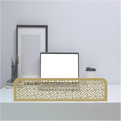 HIFRQVVC Trennwände für Essbereiche, Freistehender Esszimmer-Trennwand-Arbeitsplatten-Bildschirmteiler, Gold und Schwarz, 11,8/19,7 Zoll Höhe, mehrere Längen(Gold,11.8x35.4in) von HIFRQVVC