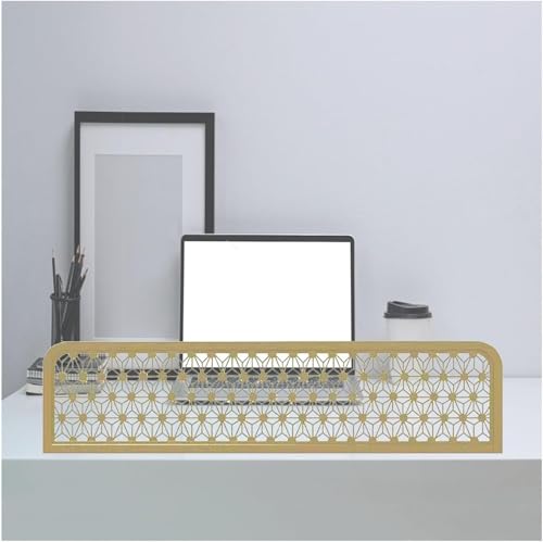 HIFRQVVC Trennwände für Essbereiche, Freistehender Esszimmer-Trennwand-Arbeitsplatten-Bildschirmteiler, Gold und Schwarz, 11,8/19,7 Zoll Höhe, mehrere Längen(Gold-b,11.8x43.3in) von HIFRQVVC