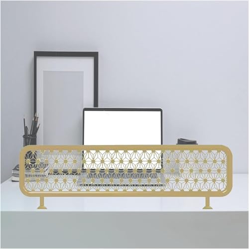 HIFRQVVC Trennwände für Essbereiche, Freistehender Esszimmer-Trennwand-Arbeitsplatten-Bildschirmteiler, Gold und Schwarz, 11,8/19,7 Zoll Höhe, mehrere Längen(Gold-c,11.8x35.4in) von HIFRQVVC