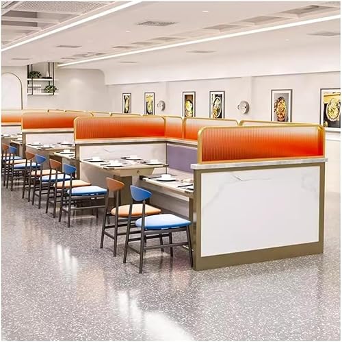 HIFRQVVC Trennwände für Essbereiche, Glastischplatten-Trennwand-Schirm-Edelstahl-Rahmen-mehrfarbige mehrfache Größen(Orange B,100x25cm) von HIFRQVVC