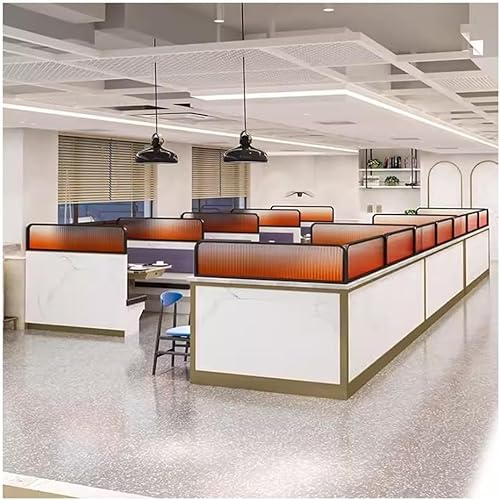 HIFRQVVC Trennwände für Essbereiche, Glastischplatten-Trennwand-Schirm-Edelstahl-Rahmen-mehrfarbige mehrfache Größen(Orange a,100x30cm) von HIFRQVVC