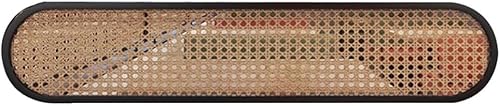 HIFRQVVC Trennwände für Essbereiche, Raumteiler, Eisenrahmen, Rattan-Panel, Hohldesign, Sichtschutz, Gold und Schwarz, mehrere Größen, 11,8 Zoll Höhe(Black-a,23.6x11.8 in) von HIFRQVVC