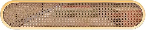 HIFRQVVC Trennwände für Essbereiche, Raumteiler, Eisenrahmen, Rattan-Panel, Hohldesign, Sichtschutz, Gold und Schwarz, mehrere Größen, 11,8 Zoll Höhe(Gold-a,35.4x11.8 in) von HIFRQVVC