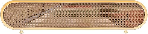 HIFRQVVC Trennwände für Essbereiche, Raumteiler, Eisenrahmen, Rattan-Panel, Hohldesign, Sichtschutz, Gold und Schwarz, mehrere Größen, 11,8 Zoll Höhe(Gold-b,23.6x11.8 in) von HIFRQVVC
