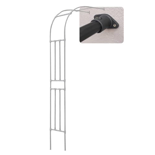 Halber Gartenbogen aus Metall, Gartenbogen Halblaube Metallpavillon Pflanzenstütze Torbogen Spiralstab Design Schwarz Weiß Mehrere Größen(White,W120 x H240 cm) von HIFRQVVC