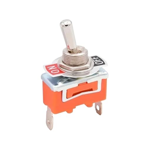 Hebel Schalter schalten, Packung mit 10 Kippschaltern 15A 250VAC SPST SPDT DPDT mit wasserdichter Kappe 12mm Montageloch(1021P ON OFF,MOMENTARY-WITH CAP) von HIFRQVVC