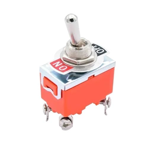 Hebel Schalter schalten, Packung mit 10 Kippschaltern 15A 250VAC SPST SPDT DPDT mit wasserdichter Kappe 12mm Montageloch(1221S ON OFF,LATCHING-WITHOUT CAP) von HIFRQVVC