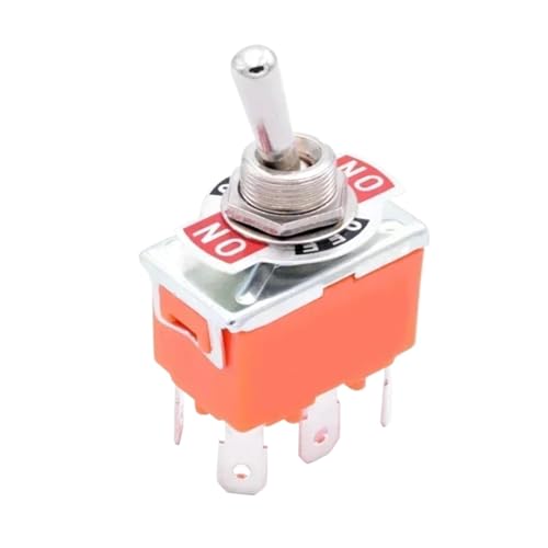 Hebel Schalter schalten, Packung mit 10 Kippschaltern 15A 250VAC SPST SPDT DPDT mit wasserdichter Kappe 12mm Montageloch(1322P ON OFF ON,MOMENTARY-WITH CAP) von HIFRQVVC