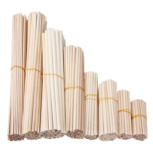 Holzdübelstäbe, Holzdübel 3–8 mm x 100–300 mm Packung for Basteln(25pcs 5mmx300mm) von HIFRQVVC