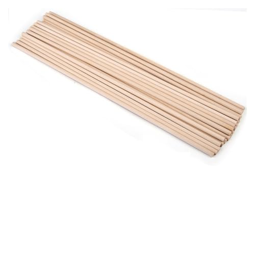 Holzdübelstäbe, Runde Holzstäbe for DIY-Bastelarbeiten, 10–30 cm x 3–5 mm, Packung mit 25–50 Stück(30cmx5mm 25pcs) von HIFRQVVC