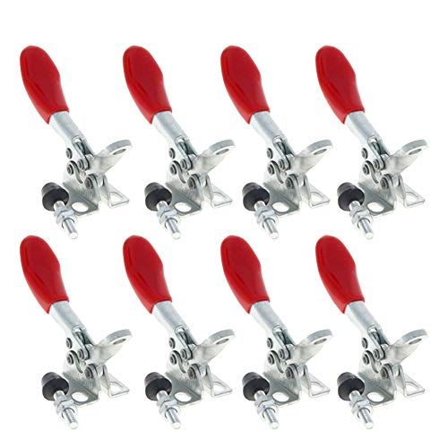 Horizontale Schnellspannklemme, Verstellbarer Kniehebelspanner Horizontal Modell 202FL 227kg 100° 80°(90 80 27 8pcs 201ABlack) von HIFRQVVC