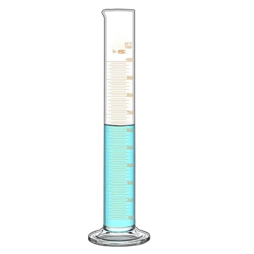 Labor Messgerät. Messzylinder aus Glas mit Graduierung, 1er-Set, 5 ml bis 2000 ml(100ml) von HIFRQVVC