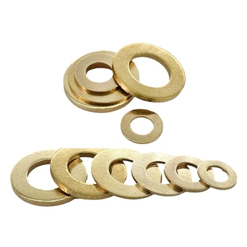 Messing-Unterlegscheiben, Messingdichtungs-Unterlegscheiben for M2 M2.5 M3 M4 M5 M6 M8 M10 M12 M14 M16 M18 M20(M8x16x1(30Pcs)) von HIFRQVVC