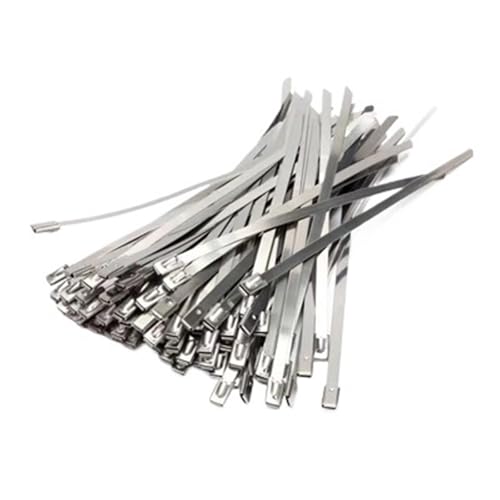 Metall-Kabelbinder, 100 Stück selbstsichernde Kabelbinder aus Edelstahl 304, 4,6 mm Breite, 100–700 mm Länge(4.6x500mm) von HIFRQVVC