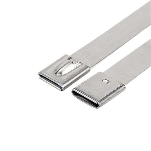 Metall-Kabelbinder, 20 Stück selbstsichernde Kabelbinder aus Edelstahl 7,9 x (450–600) mm for Auspuffummantelung, beschichtet(50pcs,7.9x600mm) von HIFRQVVC