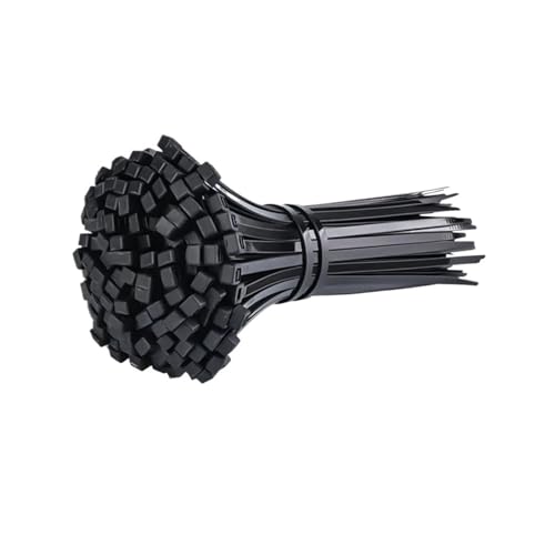 Plastikbänder, 100 Stück selbstsichernde Kabelbinder aus Nylon, mehrfarbig, 6,5 mm x 15–50 cm(Black,6.5mm x 20cm 100pcs) von HIFRQVVC