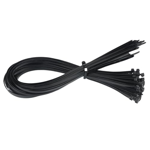 Plastikbänder, Selbstsichernde Kabelbinder, mehrfarbig, 8,8 mm x 30–65 cm, 100 Stück(Black,8.8mm x 35cm 100pcs) von HIFRQVVC