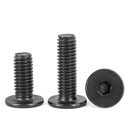 Sechskantschrauben, Schwarze Maschinenschrauben aus Edelstahl mit Innensechskant und flachem Kopf, M2–M6, mehrere Größen, 20 Stück(M2x12mm) von HIFRQVVC