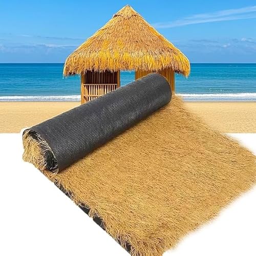 Synthetisches Strohdach, Künstliches Strohdach in Rollenform, synthetisches Strohgras for Tiki-Bar, Garten, Pool, Palapa-Hütte, Zaun, 0,5 m Breite, mehrere Längen(1 * 4m(3.2 * 13.1ft)) von HIFRQVVC