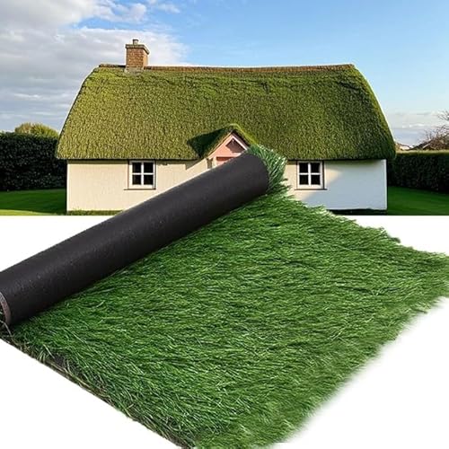 Synthetisches Strohdach, Künstliches Strohgras in Rolle, 0,5 m Breite, mehrere Größen, wasserdicht, wartungsfrei, for Pergolen, Hütten, Pools, Gärten(1 * 4m(3.2 * 13.1ft)) von HIFRQVVC