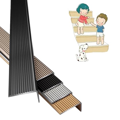 Treppenkantenprofile, Aluminiumlegierung Treppenkantenrand Trim Indoor Outdoor Multicolor Mehrere Größen(Black,W 70mm) von HIFRQVVC