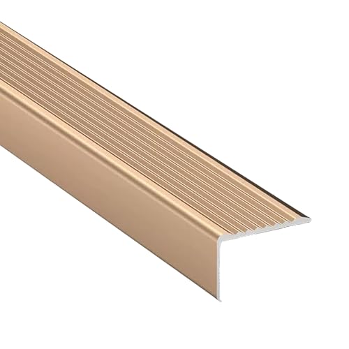 Treppenkantenprofile, Treppenkantenschutz aus 2 mm Aluminiumlegierung mit L-Profil, 90 cm, mehrfarbig, mehrere Größen(Gold,W10 x H3cm) von HIFRQVVC